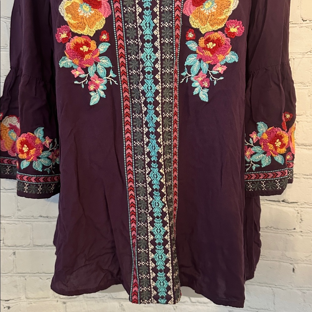 ANDREE BY UNIT Embroidered Purple Blouse - Picture 3 of 7